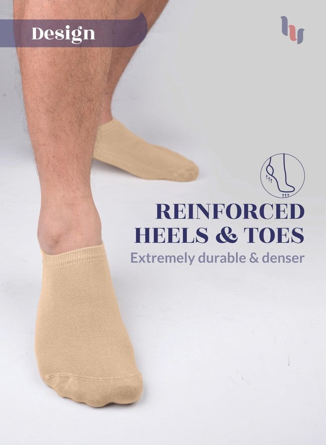 Hugh Ugoli Men Rayon No Show Socks, Non Slip, Liner Socks, Thin, Soft, Seamless, Low Cut, Beige, Shoe Size 8-11, 6 Pairs - Image 4